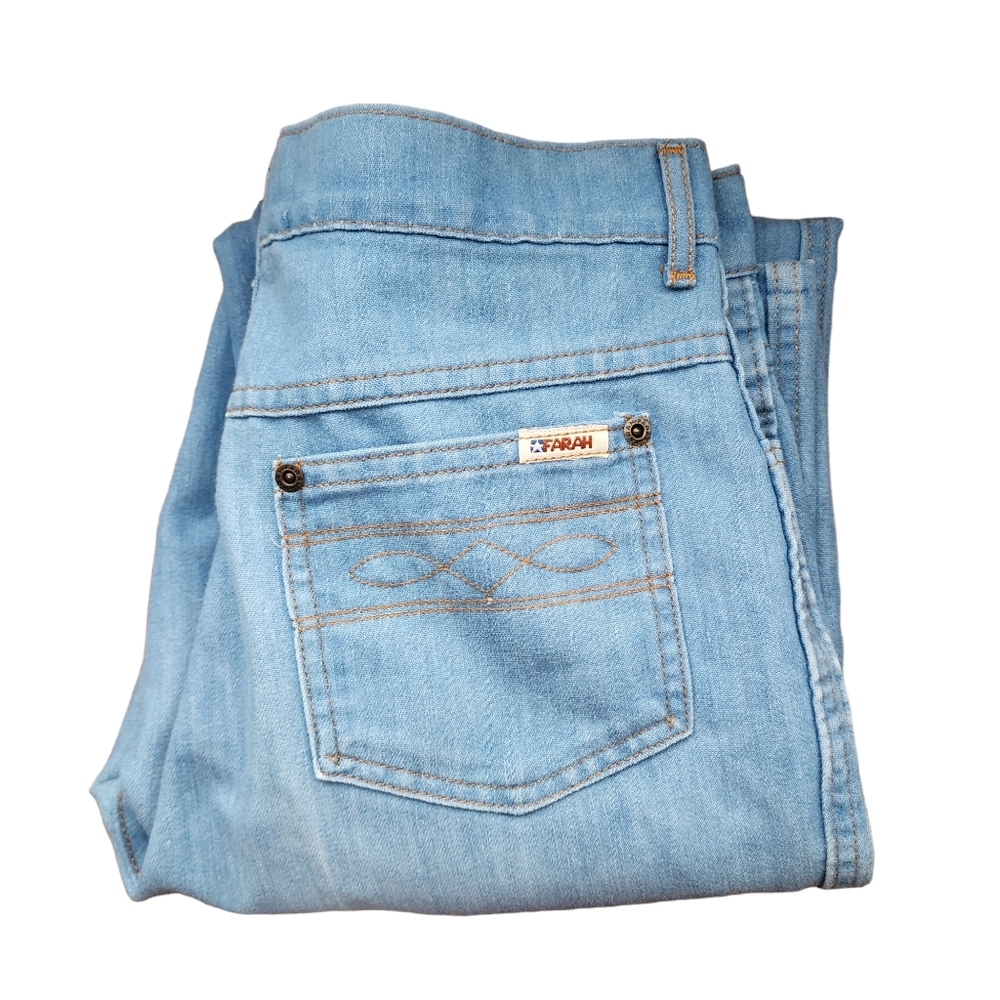 FARAH x VINTAGE 70's light‎ wash high rise straight leg jeans